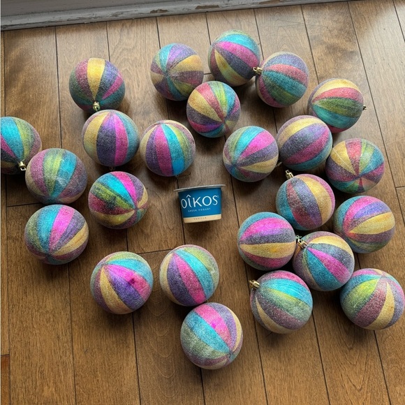 Vintages 24 large rainbow Christmas decorations - Picture 2 of 3